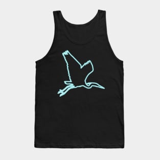 80s Retro Neon Sign Blue Heron Bird Tank Top